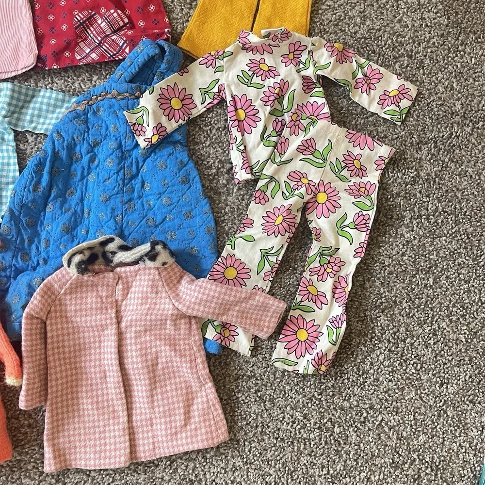 VTG IDEAL Crissy Velvet Kerry Doll Lot‎ Dress Jacket 60s Floral Plaid Lace Sleep